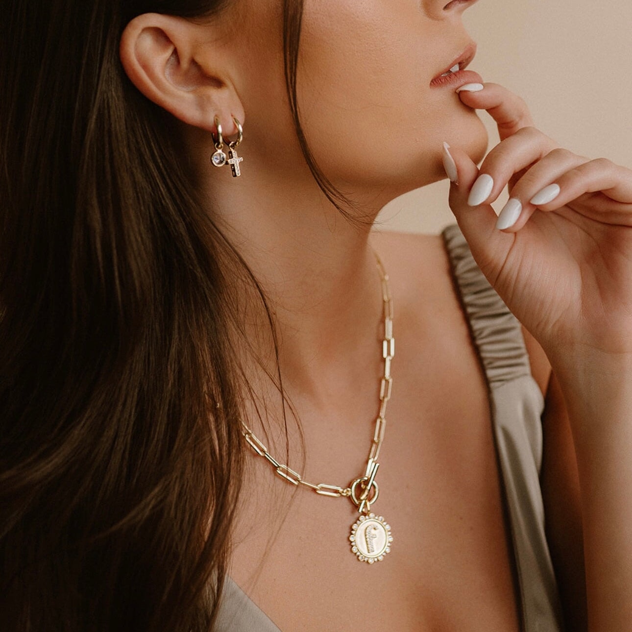 Vintage Coin Initial Charm Charms & Pendants The Sis Kiss 