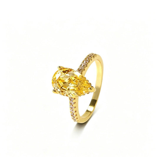 Citrine Pear Ring Rings grace 