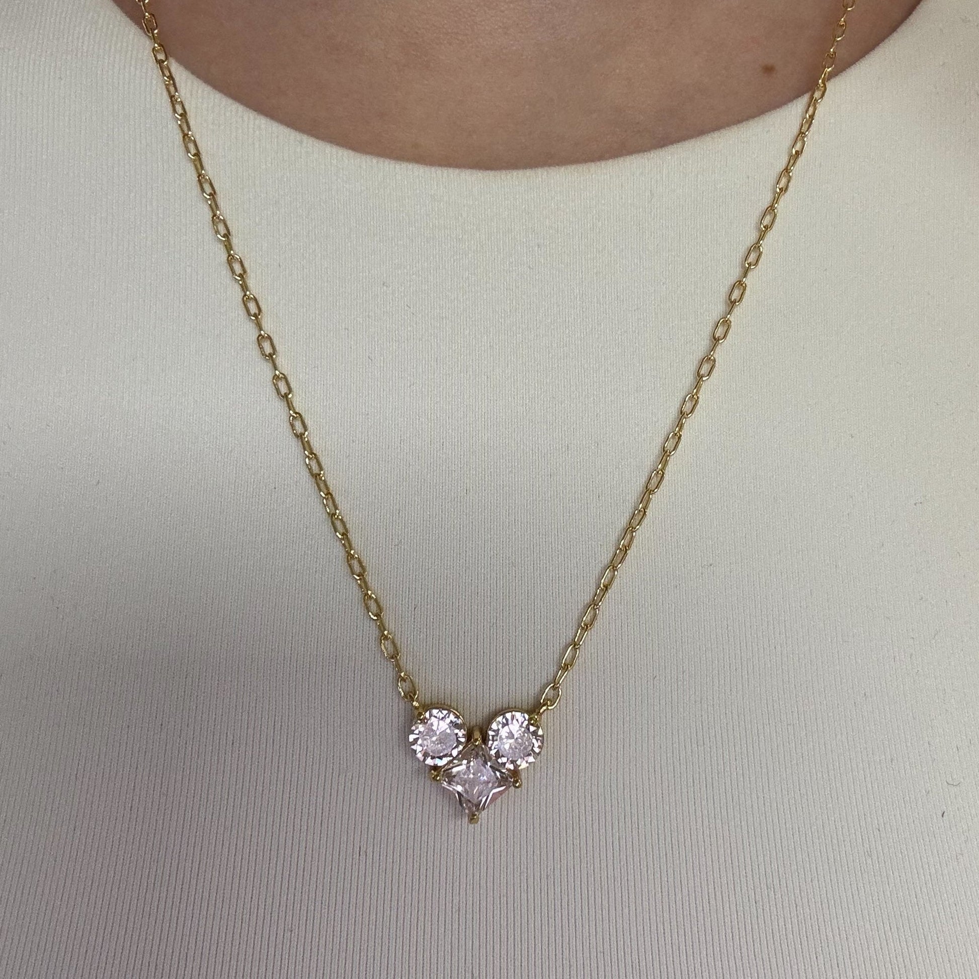 Crystal Cluster Heart Necklace necklace grace 