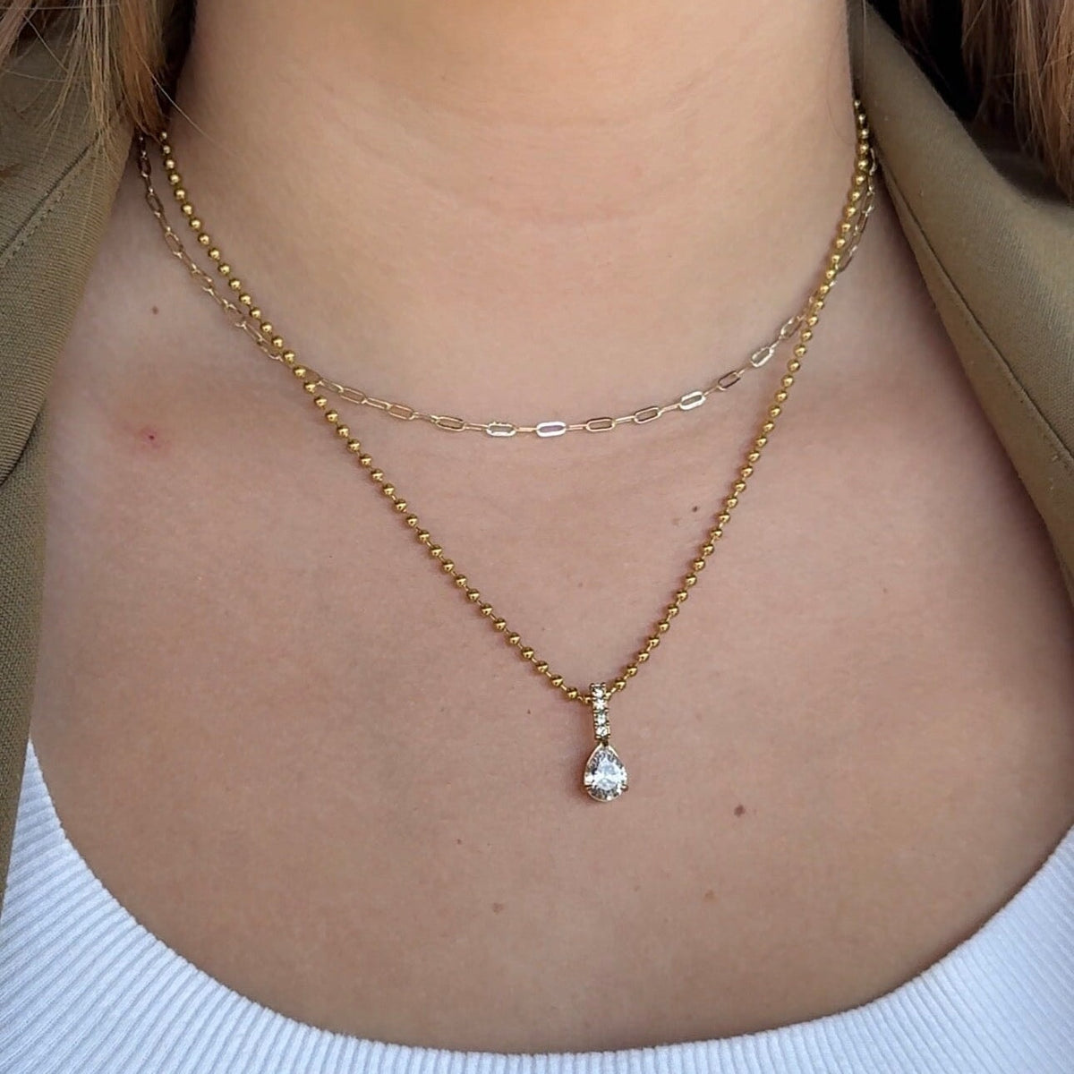 Pear Drop Crystal Necklace necklace Crystal 