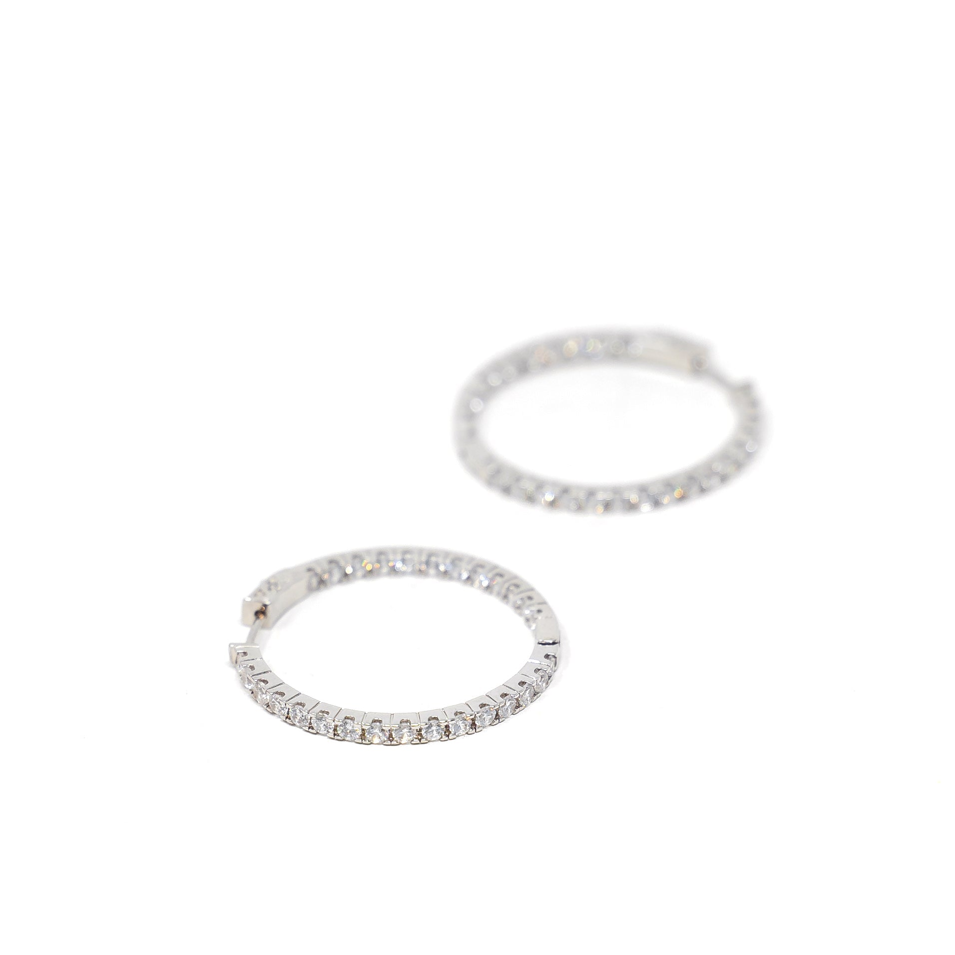 Infinity Crystal Hoops Earrings The Sis Kiss Silver