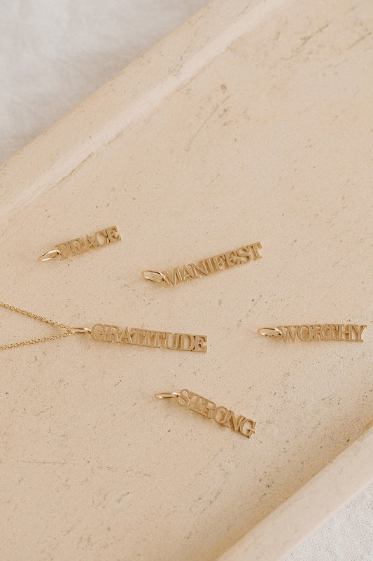 Mantra Charm Necklace JEWELRY The Sis Kiss 