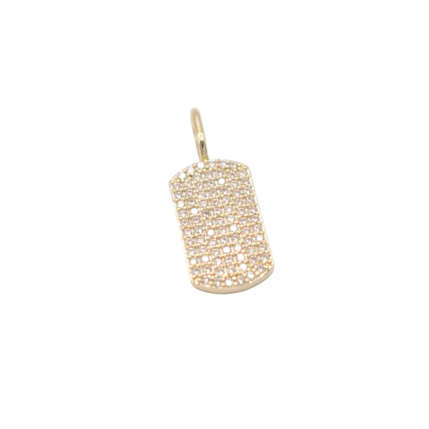 Mini Pave Crystal Dog Tag Charms & Pendants Joyce 