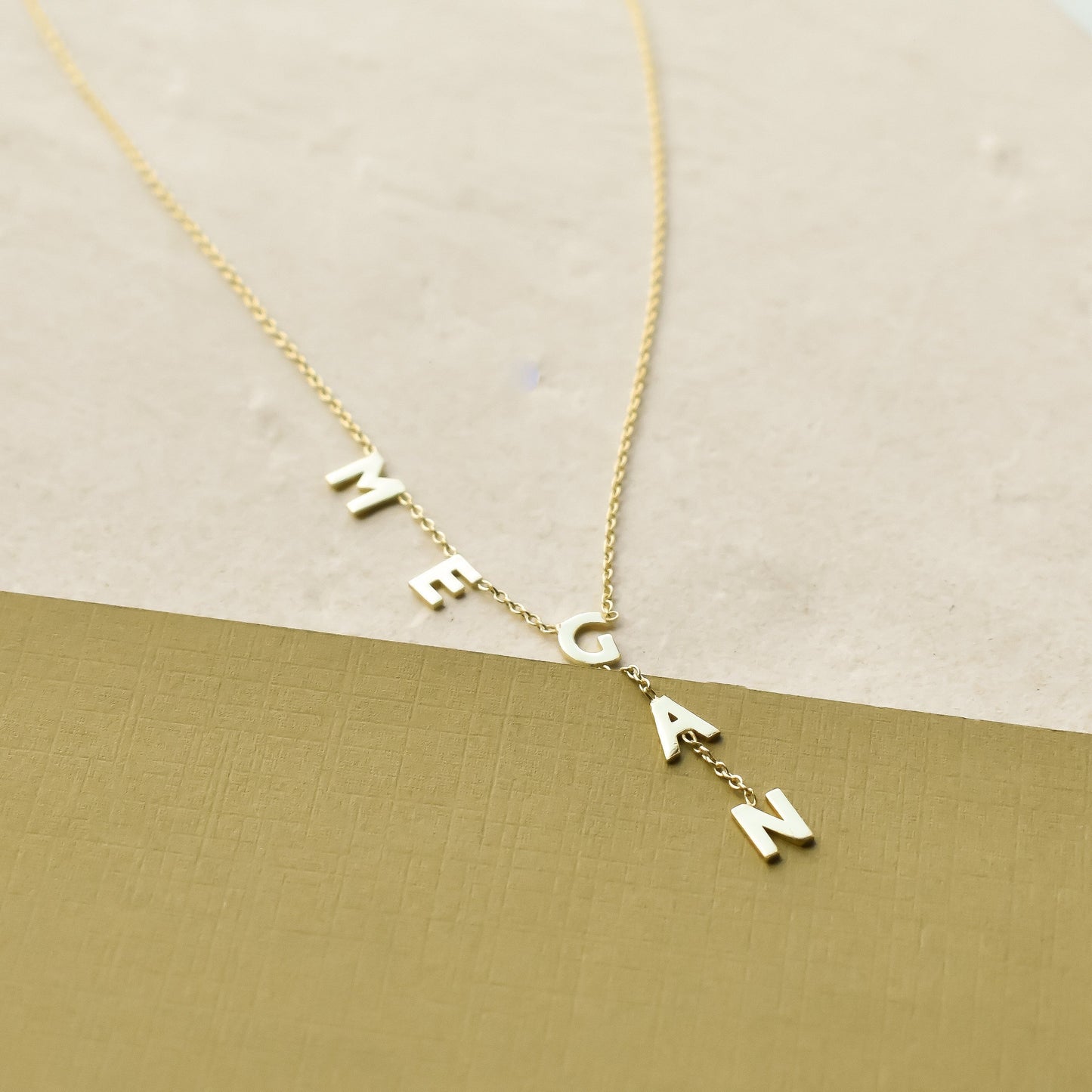 Custom Vertical Name Drop Necklace Sis Kiss 