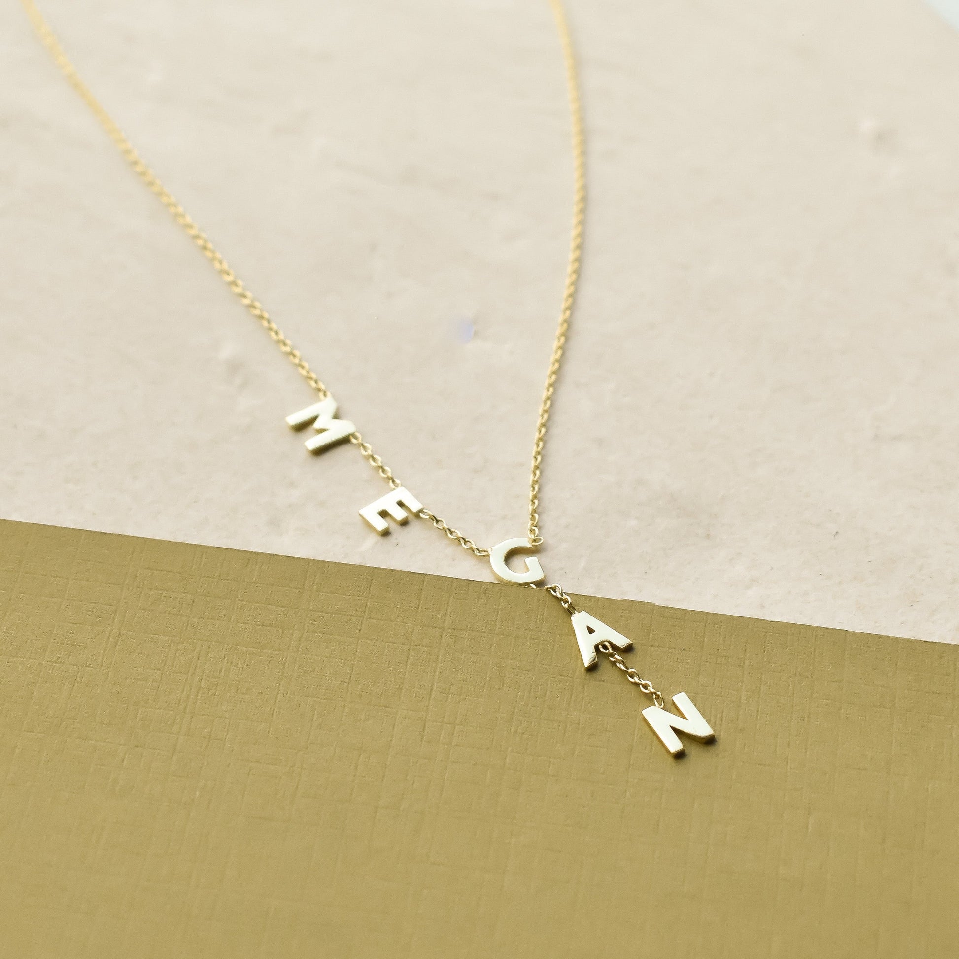 Custom Vertical Name Drop Necklace Sis Kiss 