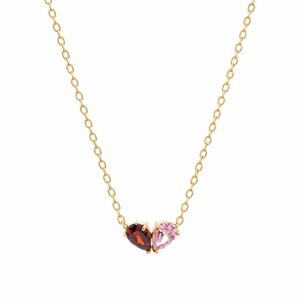 Custom Pear Cut Birthstone Necklace Necklaces Rena 