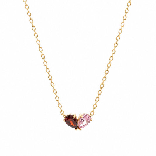 Custom Pear Cut Birthstone Necklace Necklaces Rena 