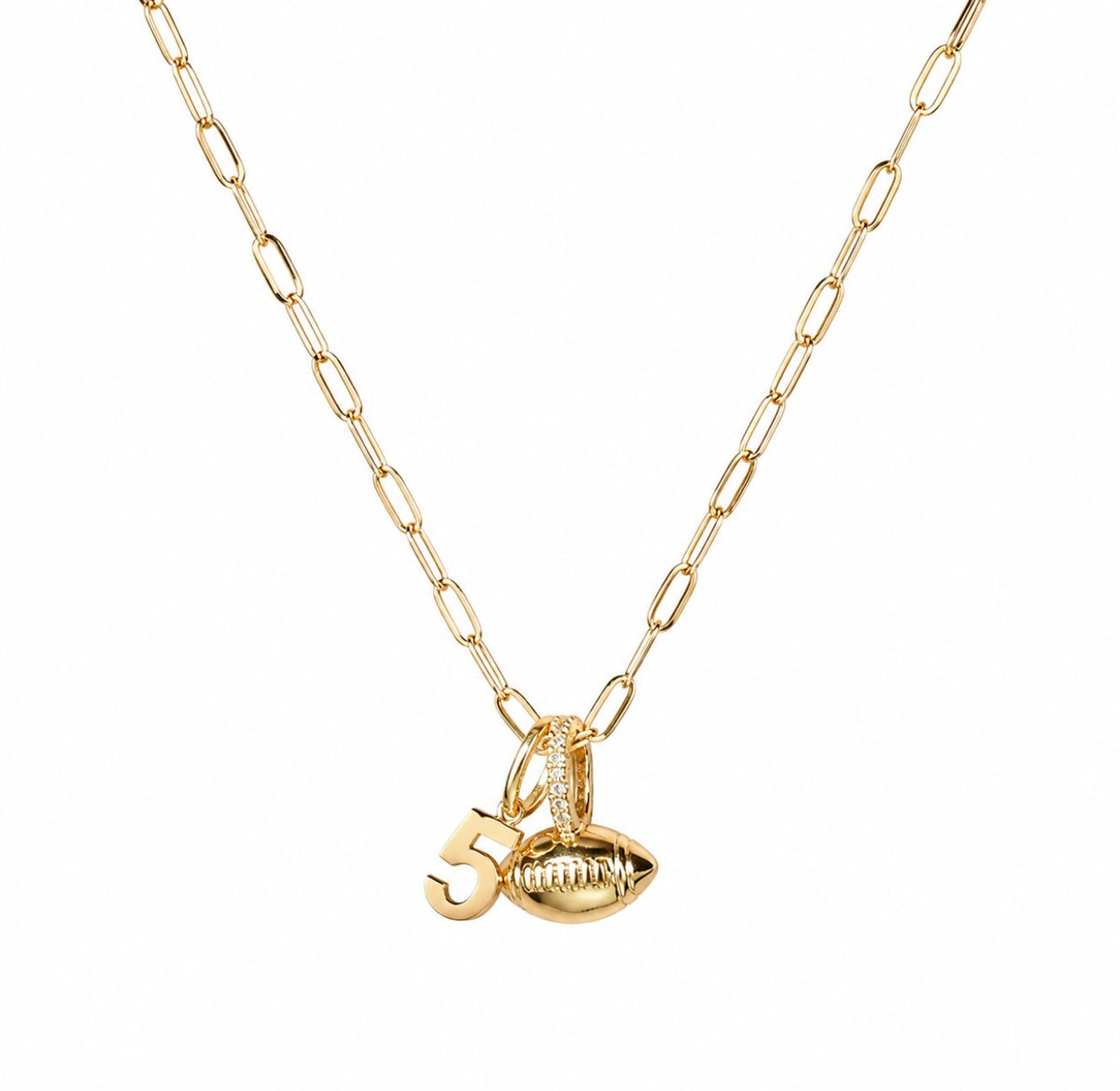 Football Charm Number Necklace necklace Joyce 