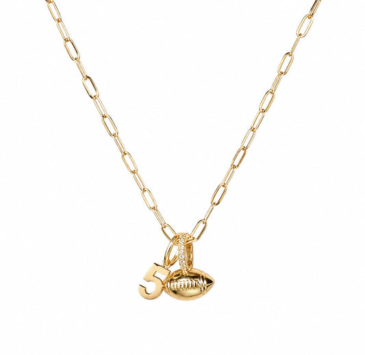 Football Charm Number Necklace necklace Joyce 
