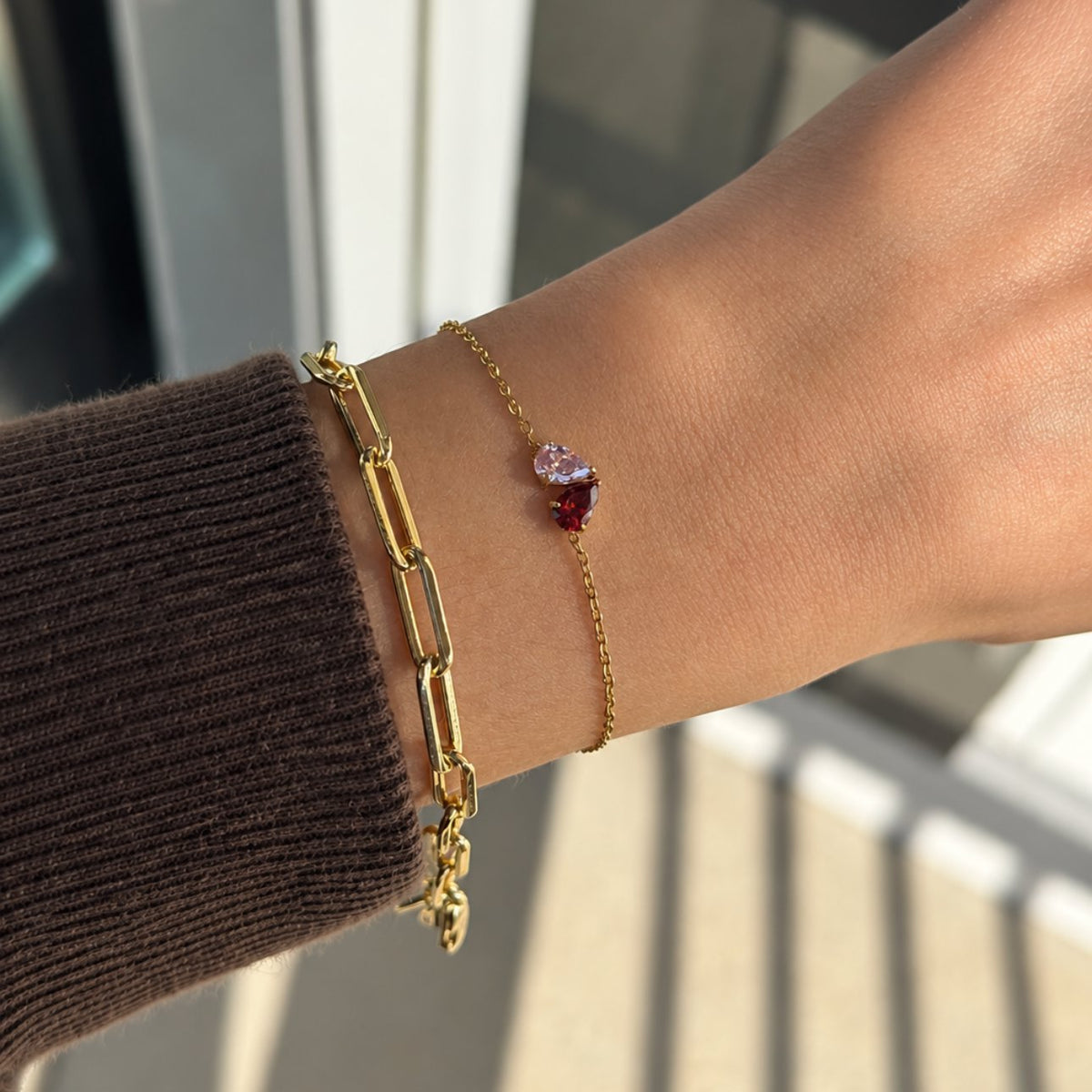 Custom Pear Cut Birthstone Bracelet Bracelet Rena 