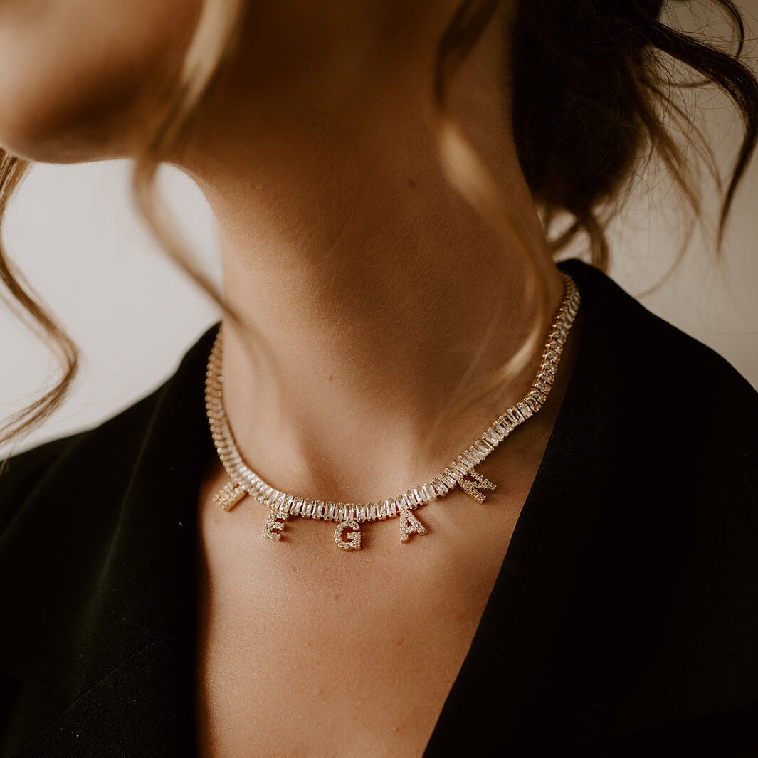 Customized Baguette Name Necklace Joyce 