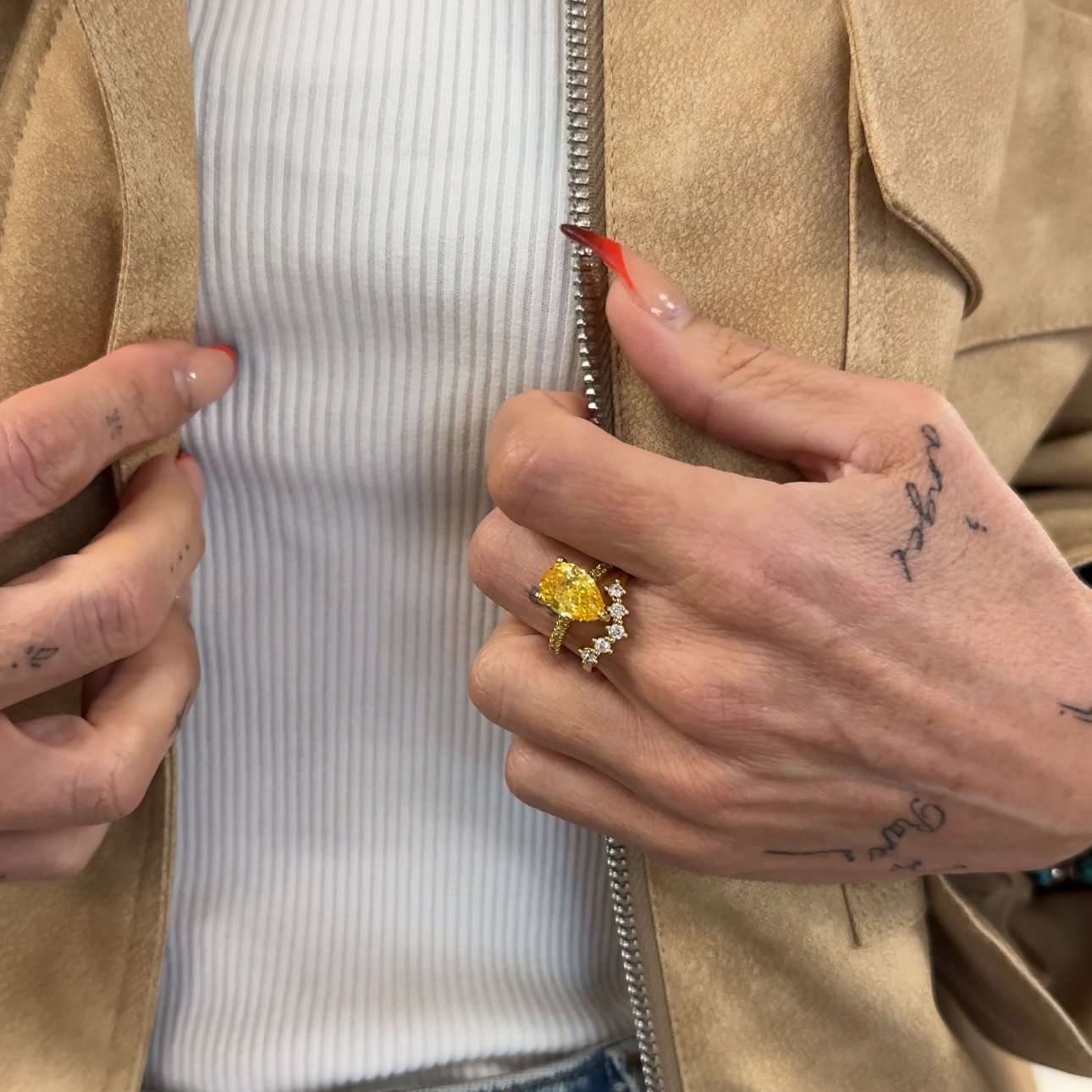 Citrine Pear Ring Rings grace 