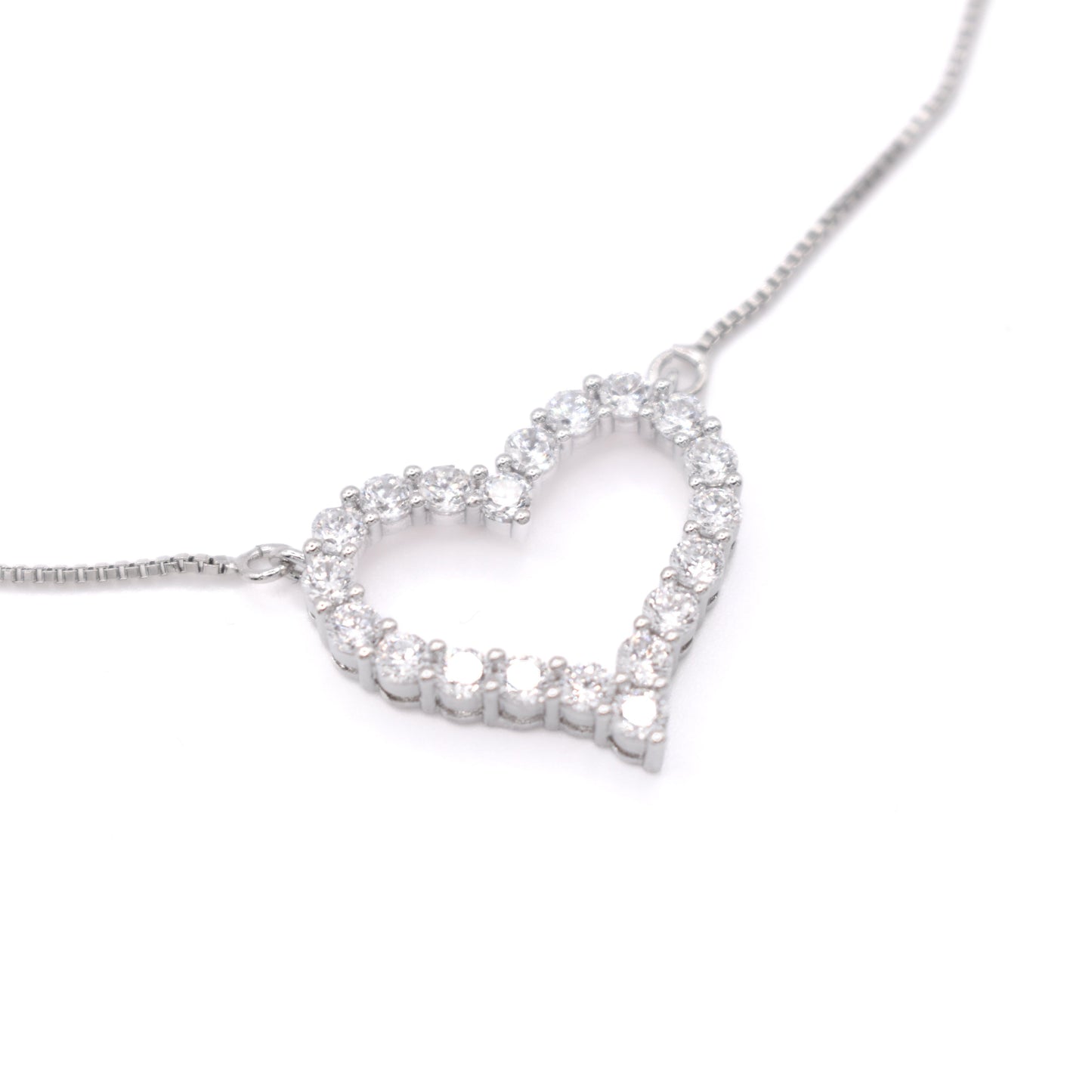 Sweetheart Sparkle Pendant Necklace necklace grace Silver with Clear Crystal 