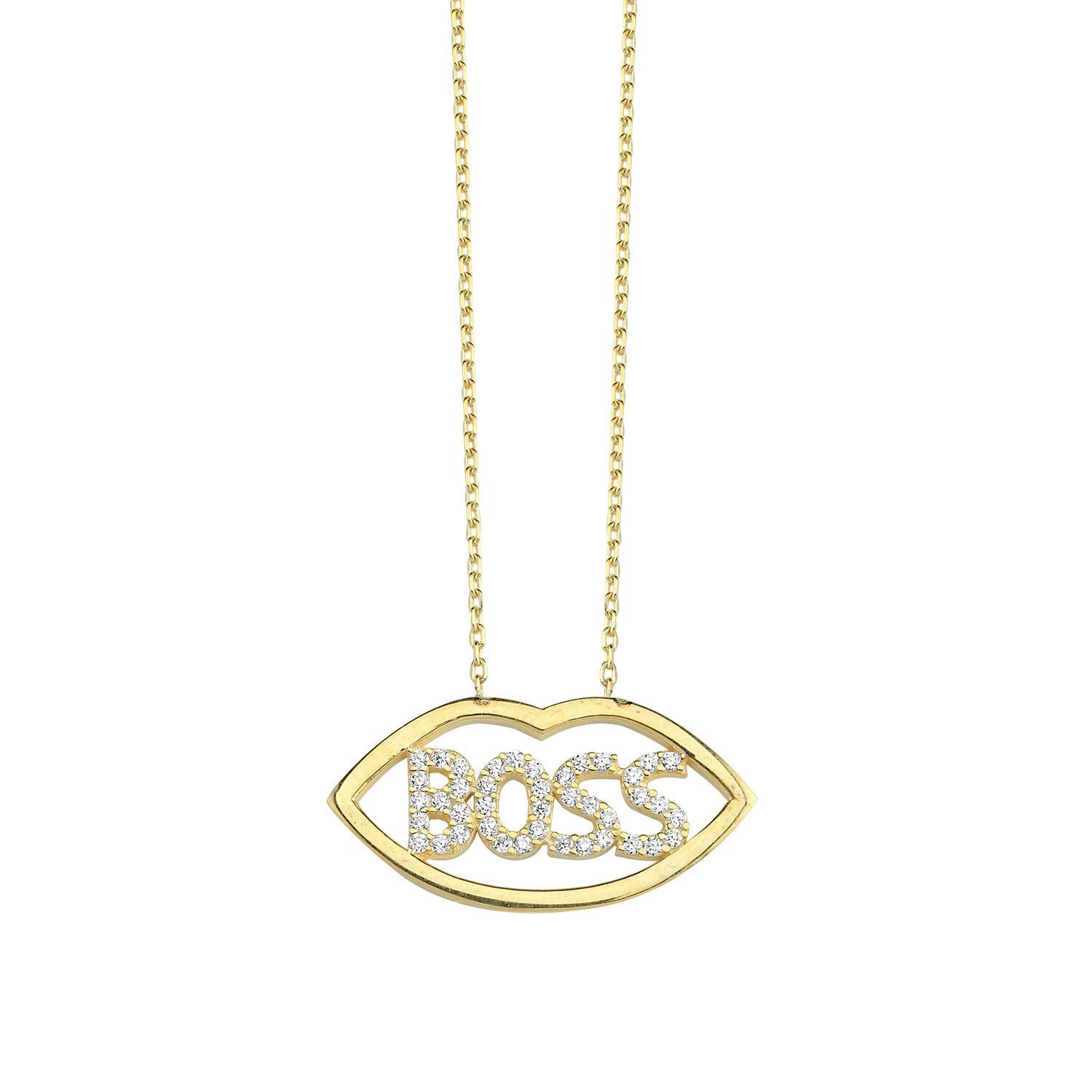 Boss Lips Necklace JEWELRY The Sis Kiss 