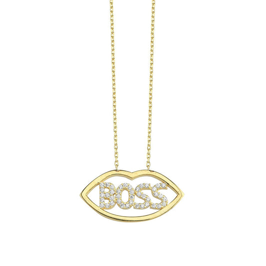 Boss Lips Necklace JEWELRY The Sis Kiss 