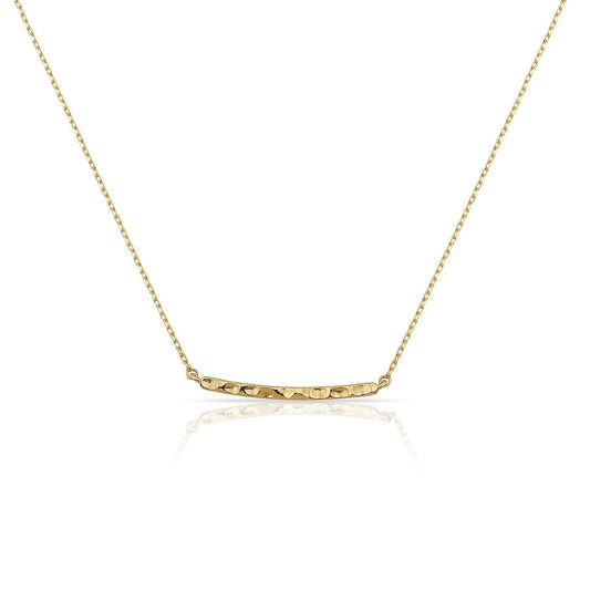 Loverly Hammered Bar Necklace JEWELRY The Sis Kiss Yellow Gold