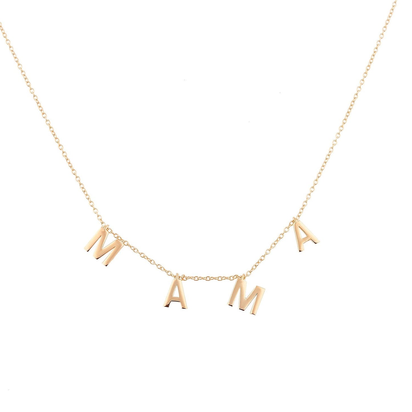 It’s All in a Name™ MAMA Necklace JEWELRY The Sis Kiss Rose Gold No Crystals
