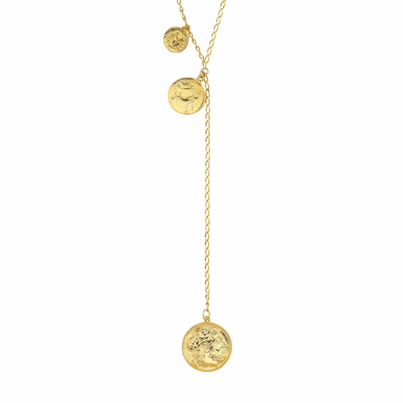 Gold Coin Y Style Necklace JEWELRY The Sis Kiss