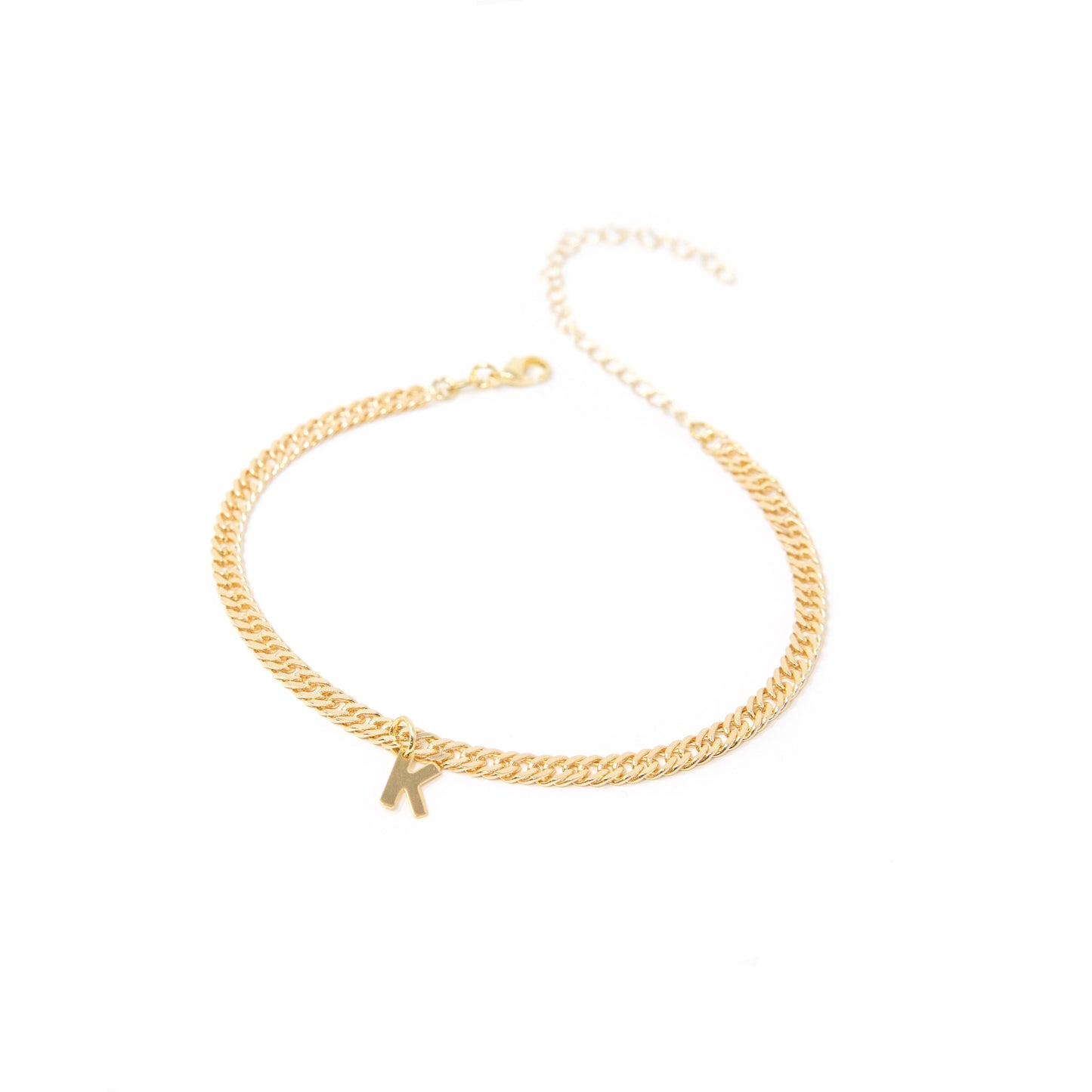 Gold Initial Anklet JEWELRY The Sis Kiss