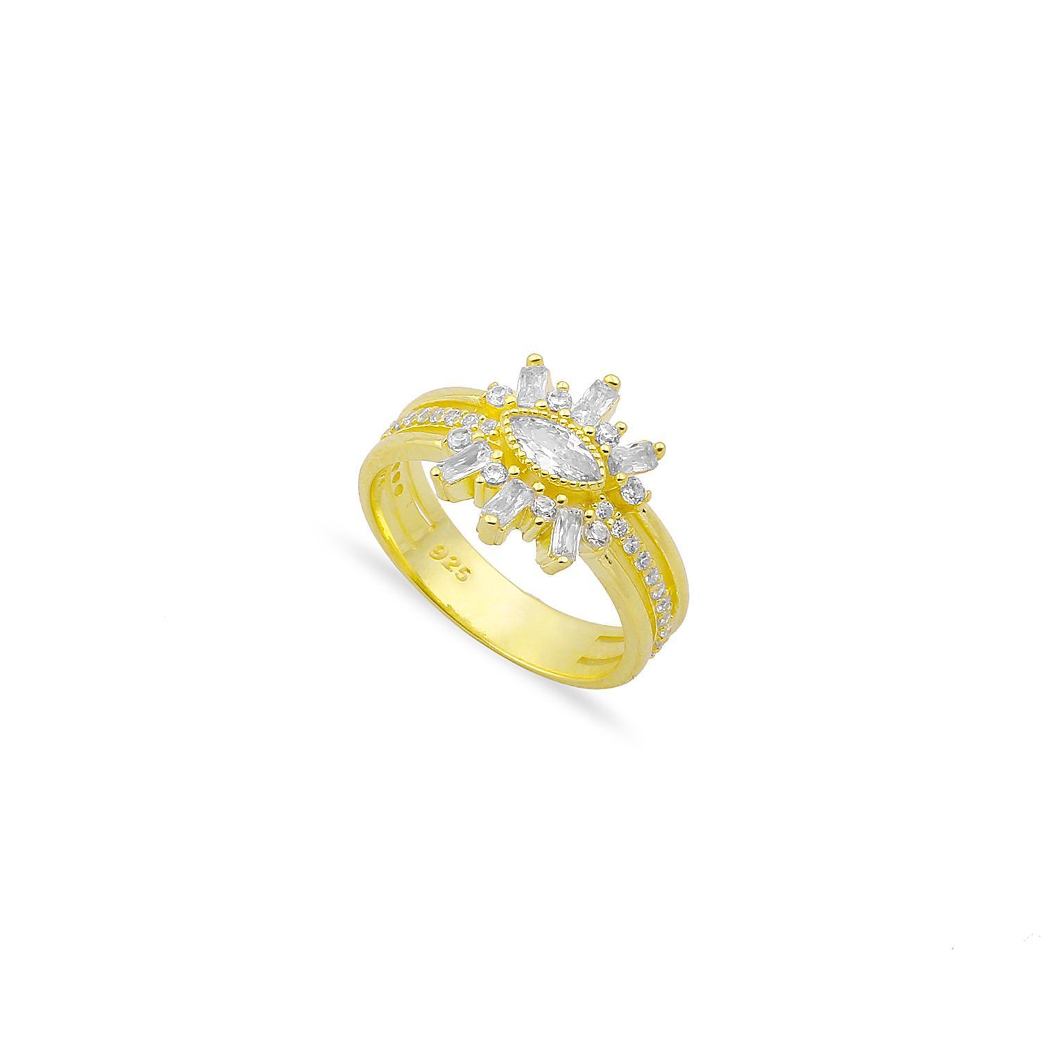 Baguette Burst Band Ring JEWELRY The Sis Kiss