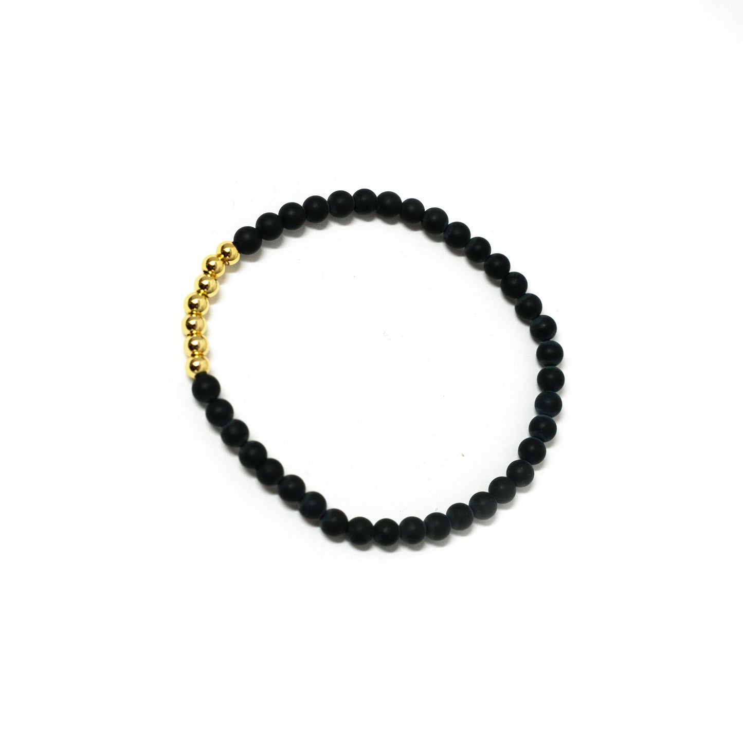 Pearl and Gold Bead Stretch Bracelet JEWELRY The Sis Kiss Black With Gold Accent