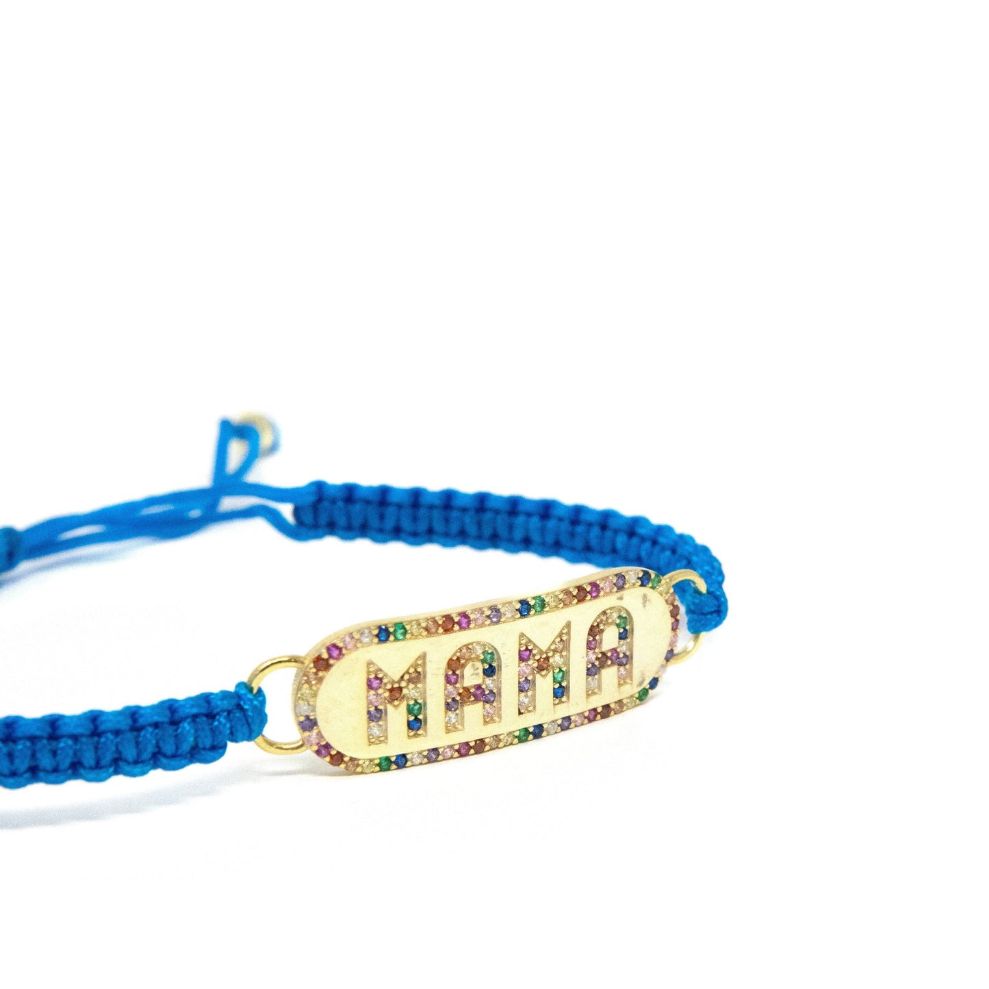 Mama Nameplate Cord Bracelet JEWELRY The Sis Kiss Blue
