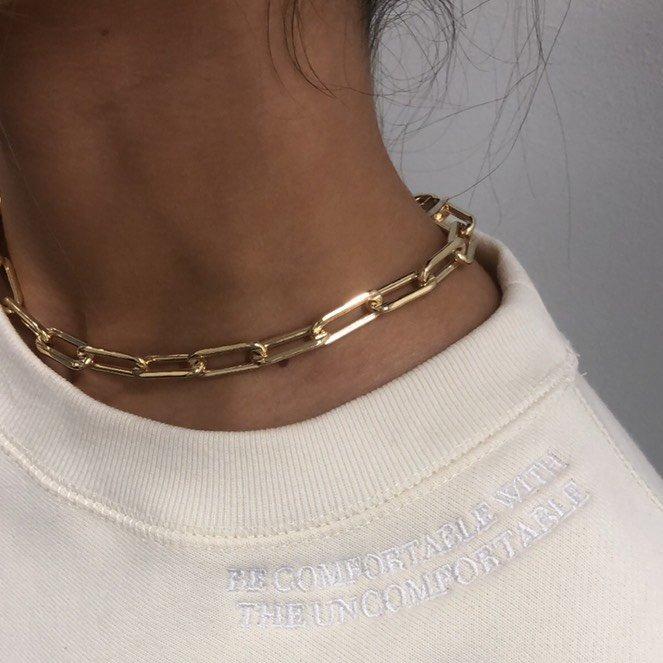 Classic Cable Chain Link Choker JEWELRY The Sis Kiss