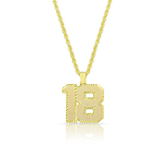 Custom Lucky Number Necklace JEWELRY The Sis Kiss Gold