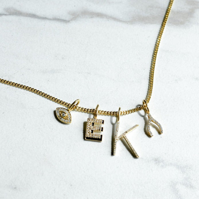 Wishbone charm online necklace