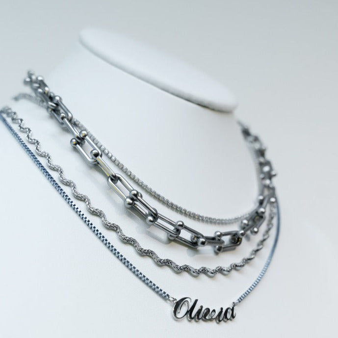 Graduated Chain Link Necklace JEWELRY The Sis Kiss