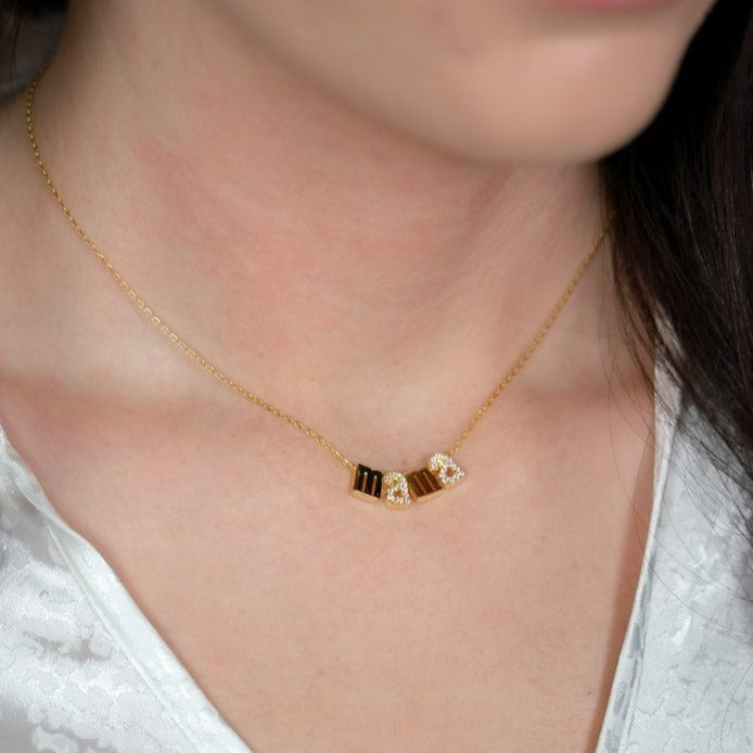 Mama Gold Charm Necklace Necklaces Saida