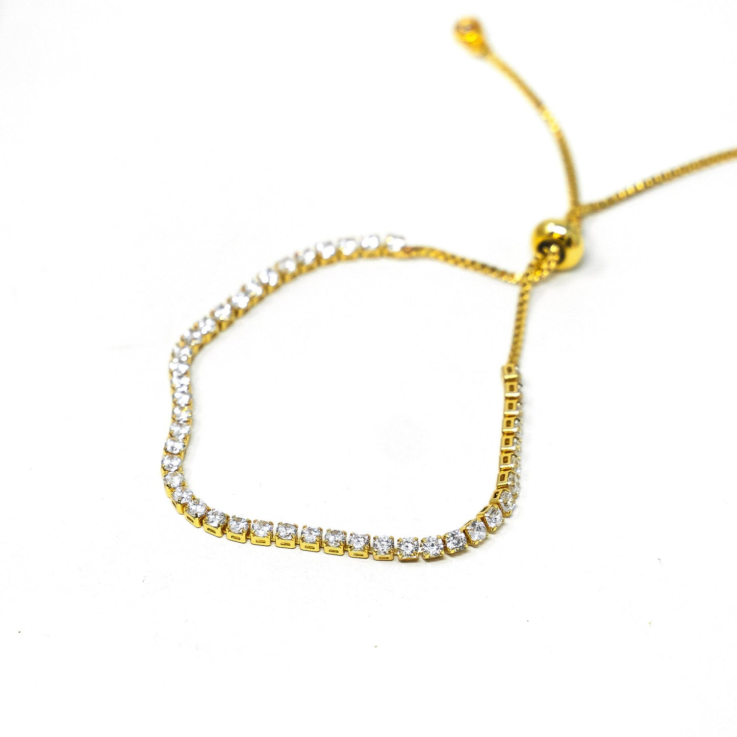 Cabo Crystal Adjustable Bracelets JEWELRY The Sis Kiss Gold Tennis Bracelet
