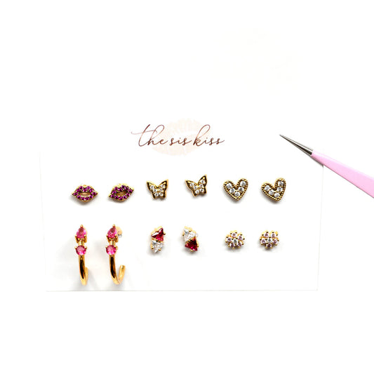 Pretty in Pink Stud Set Earrings The Sis Kiss