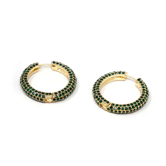 Darling Diva Emerald Crystal Hoops JEWELRY The Sis Kiss
