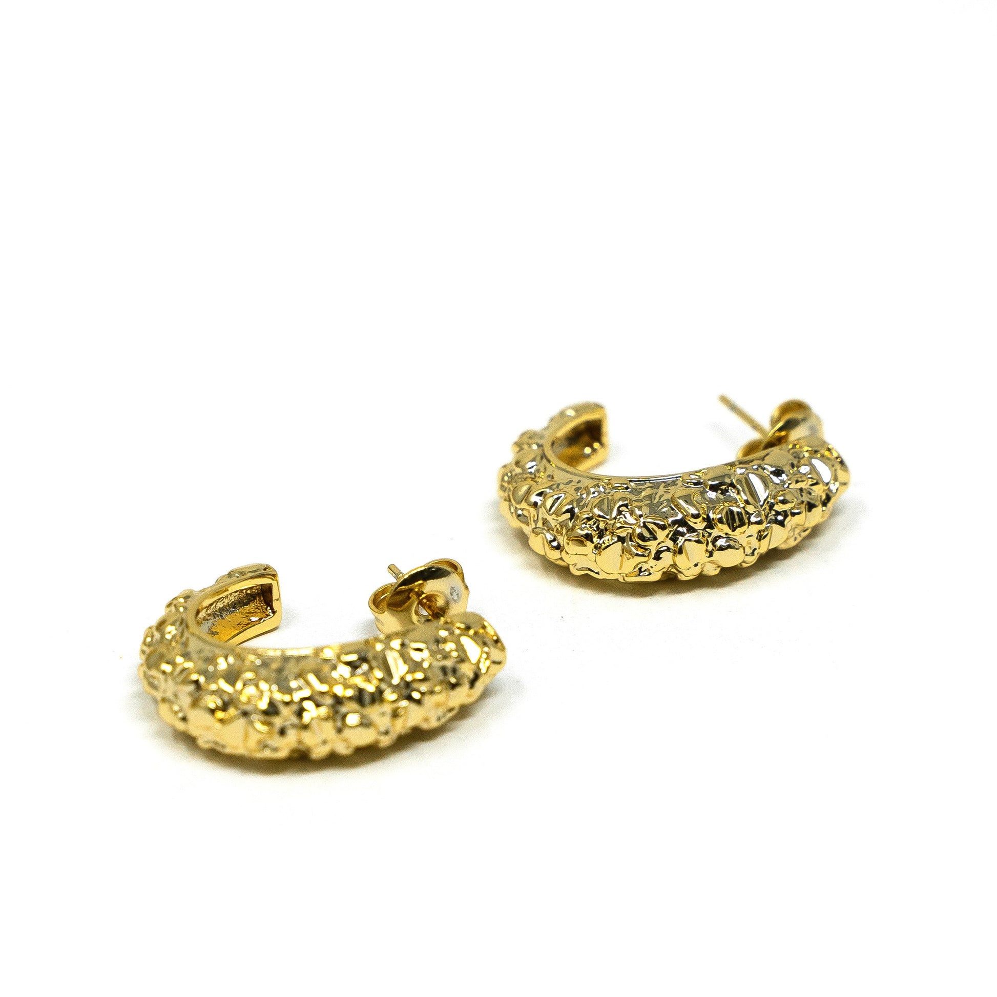 Rocky Gold Hoop Studs JEWELRY The Sis Kiss 