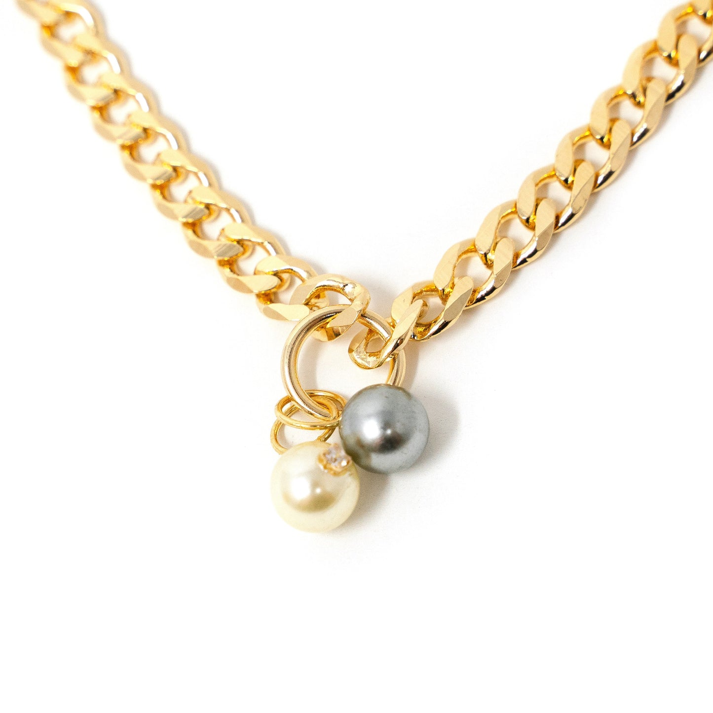 Cuban Chain Link Charm Necklaces JEWELRY The Sis Kiss Pearls
