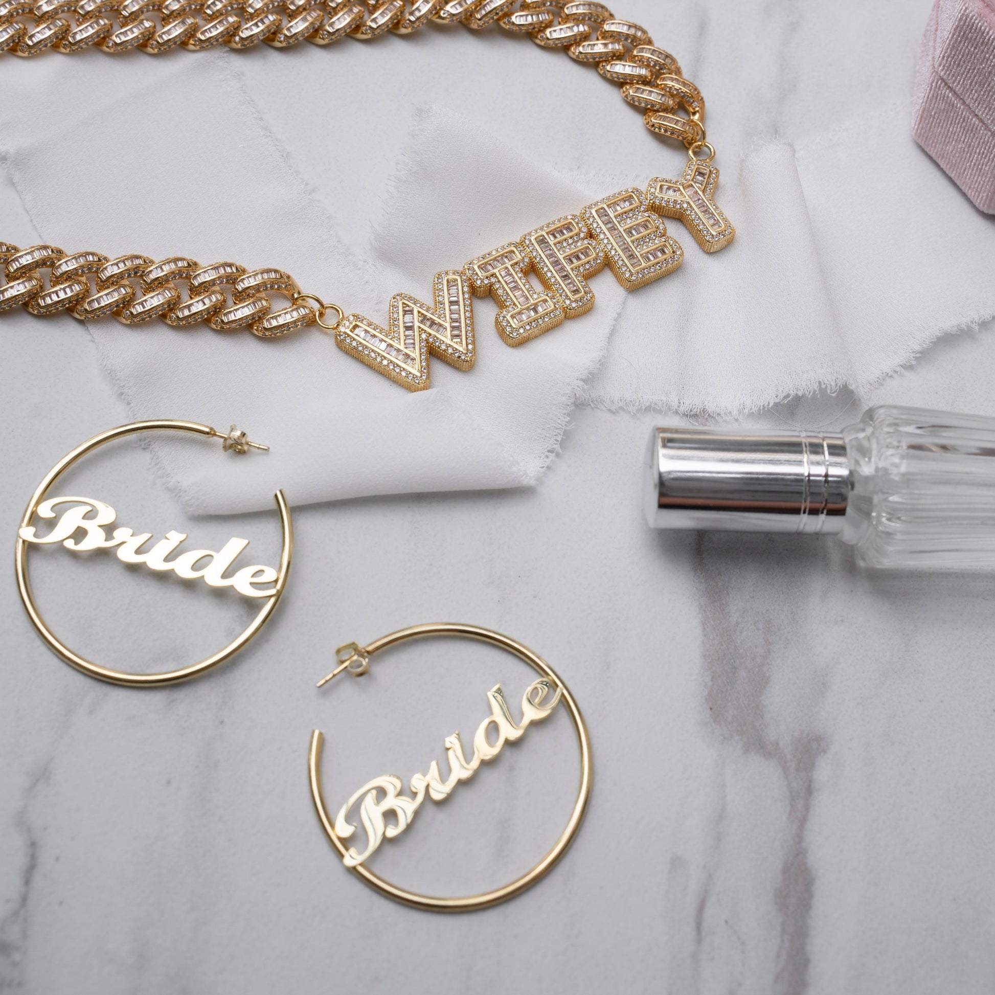 Script Gold Bride Necklace Script Gold Bride Necklace
