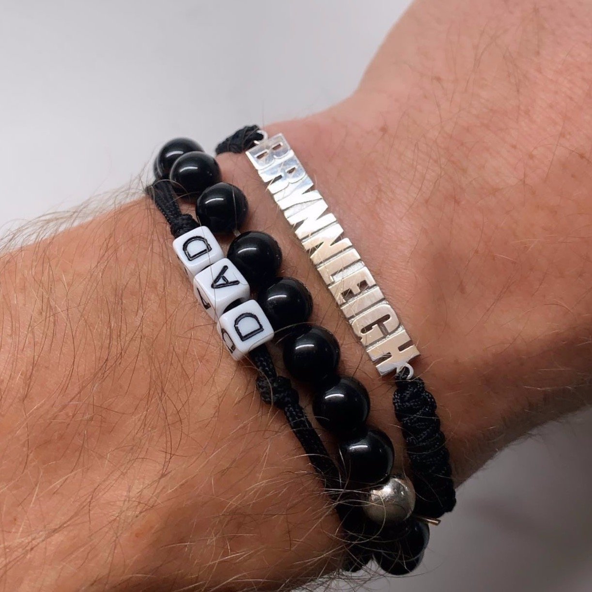 Amazon.com: Personalized Dad Bracelet from Daughter, I love you daddy angel  girl son, Kids Memorial Handwriting, Mens Leather Jewelry : Handmade  Products