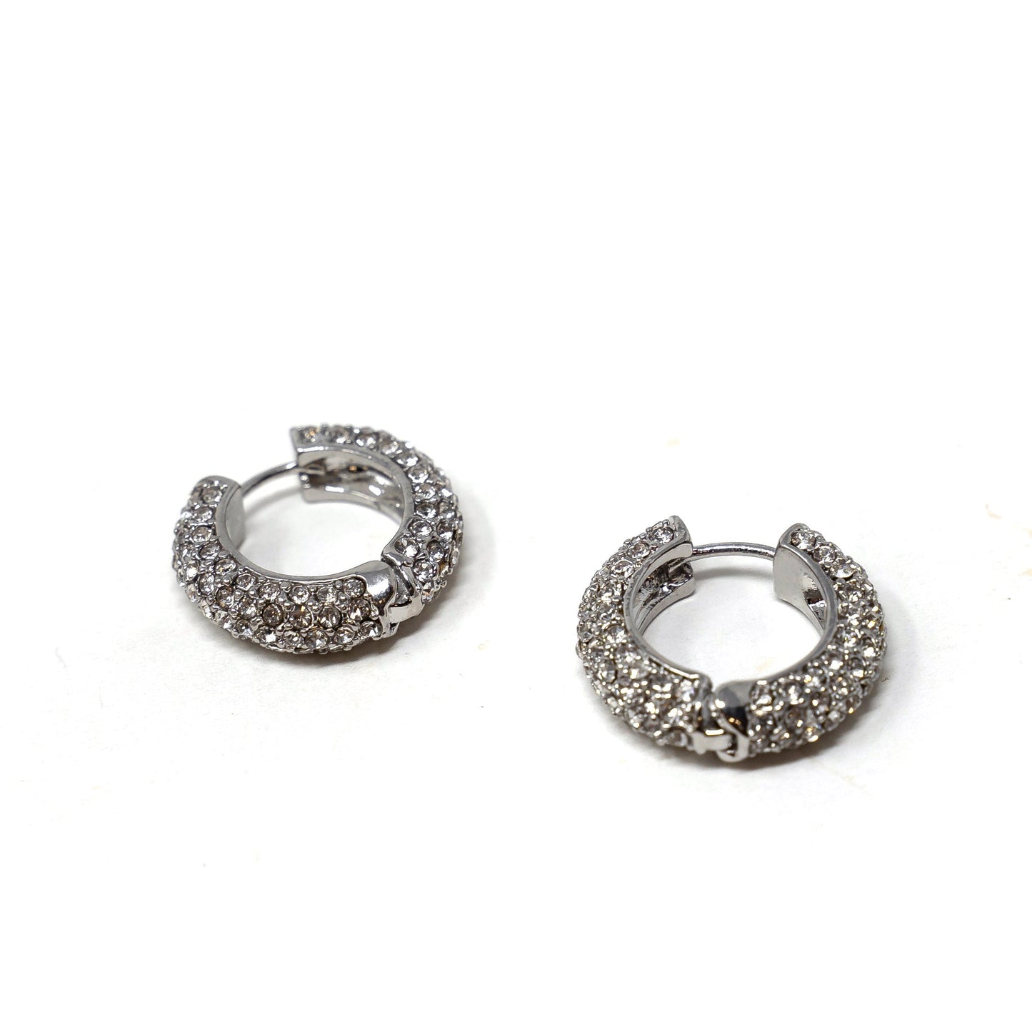Darling Diva Silver Crystal Hoops JEWELRY The Sis Kiss