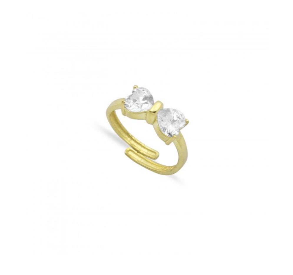 Double Crystal Heart Ring JEWELRY The Sis Kiss