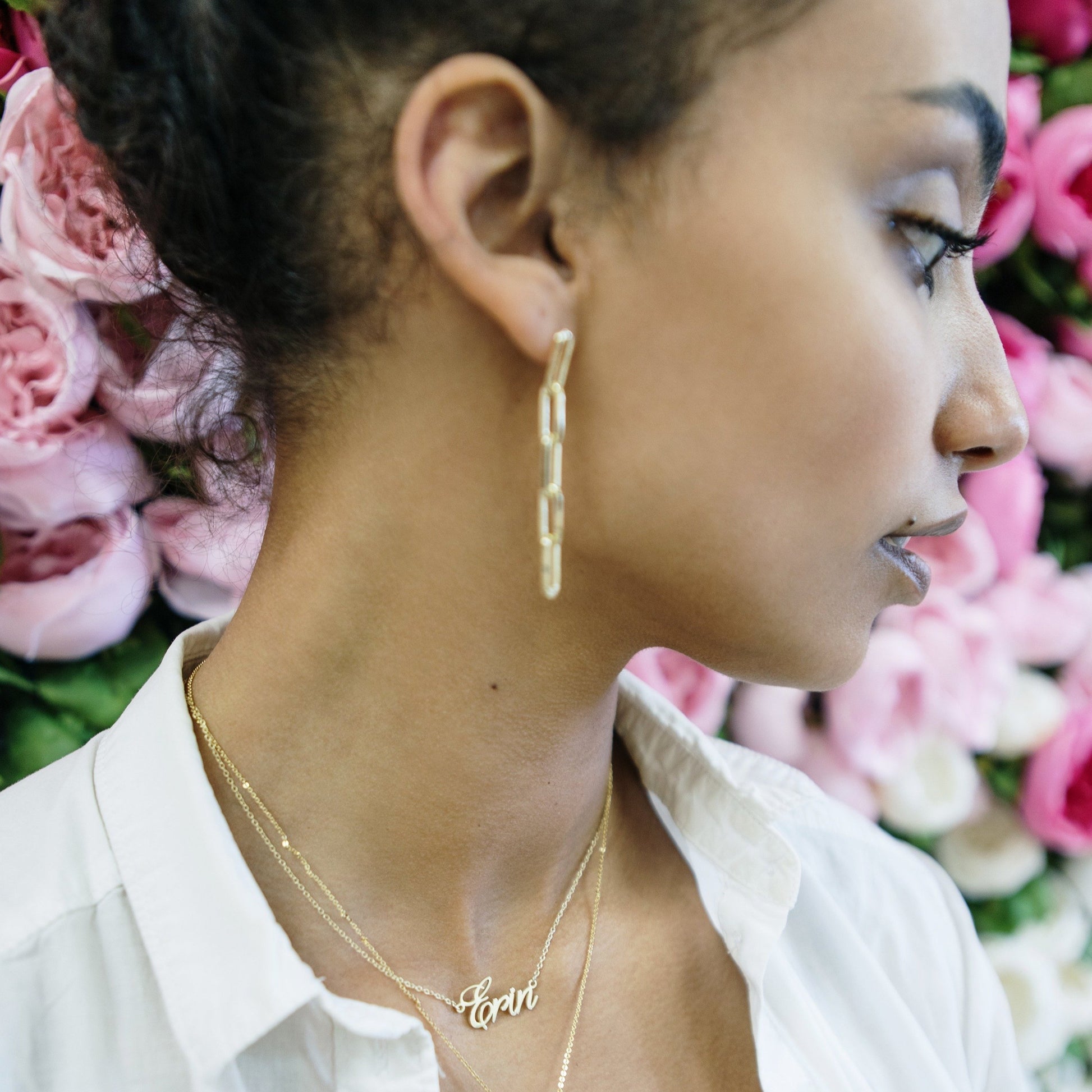 Chain Link Drop Earrings JEWELRY The Sis Kiss