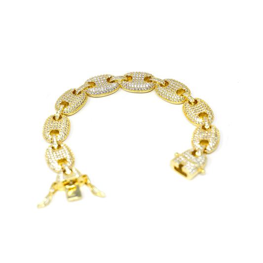 Glam Gold and Crystal Anchor Chain Bracelet JEWELRY The Sis Kiss