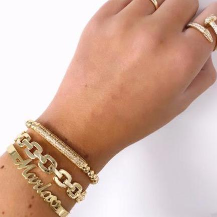 Gold Chain Link Cuff JEWELRY The Sis Kiss