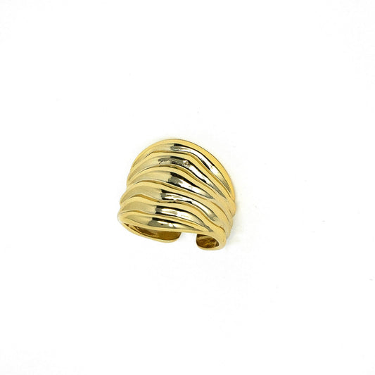 Gold Waves Adjustable Ring JEWELRY The Sis Kiss