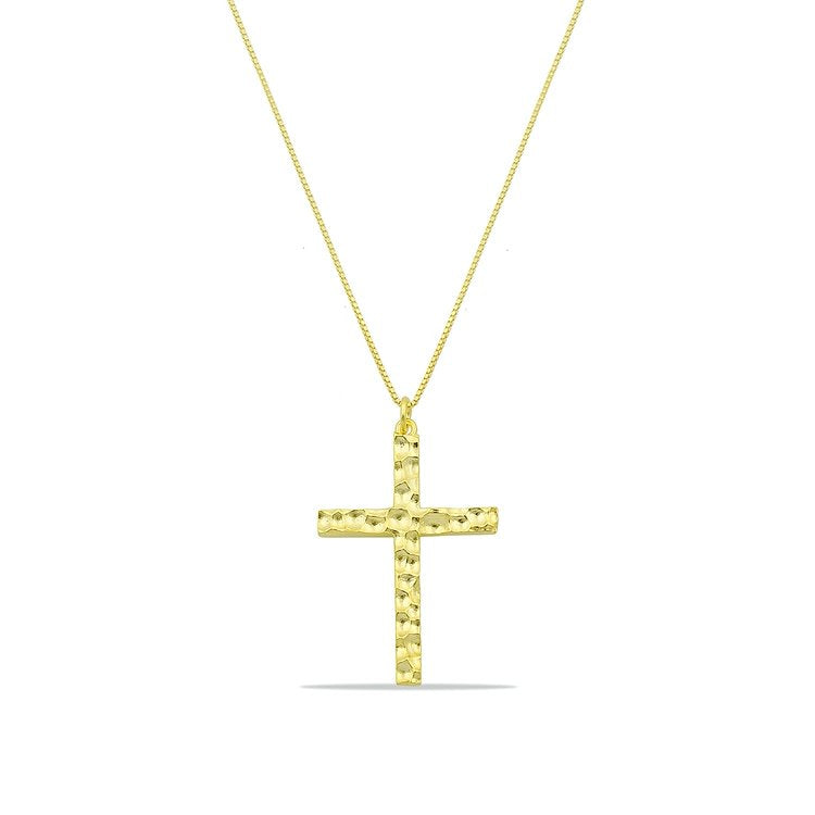 Hammered Cross Necklace JEWELRY The Sis Kiss