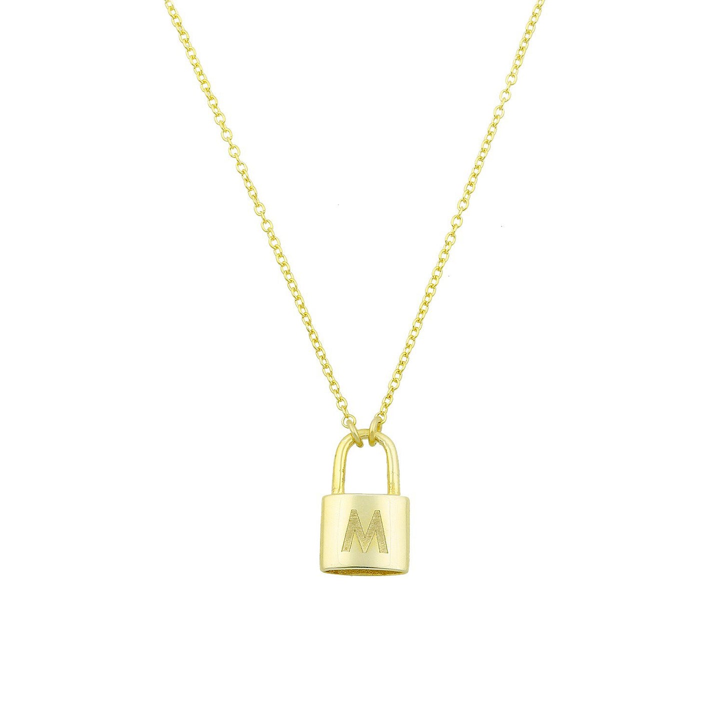 The Sweetest Initial Lock Necklace JEWELRY The Sis Kiss M