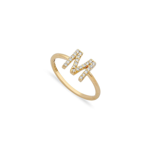 TSK Diamond Initial Ring JEWELRY The Sis Kiss 14k Gold 5