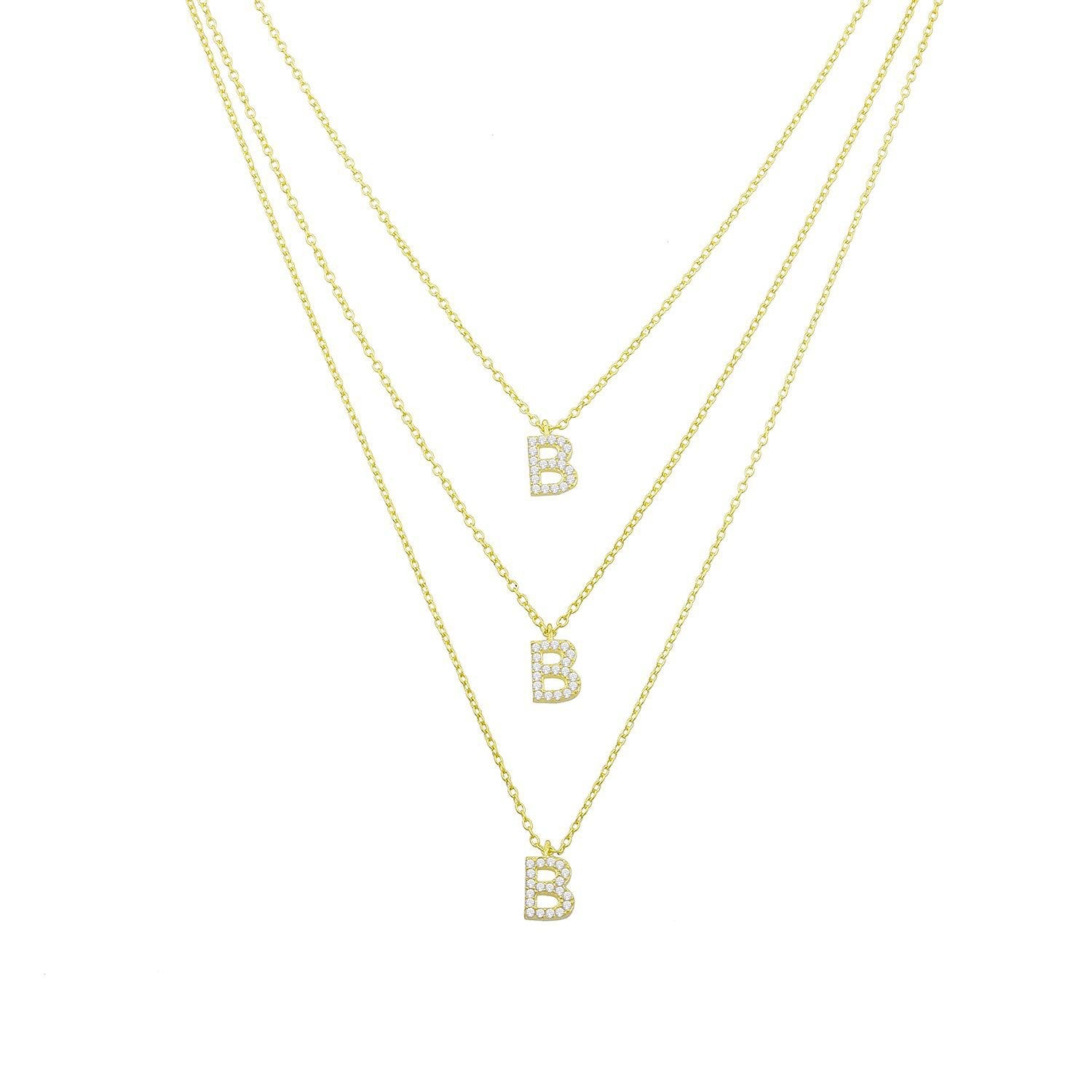 Layered sales monogram necklace