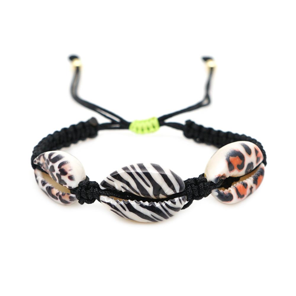 Adjustable Animal Print Shell Bracelets JEWELRY The Sis Kiss Zebra with Three Shells