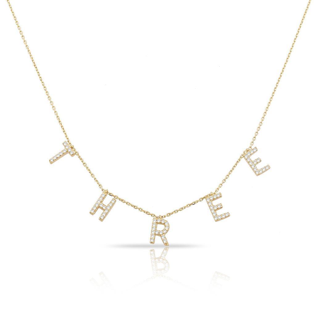TSK It's All in a Name™ Necklace in 14k Gold with Diamonds JEWELRY The Sis Kiss